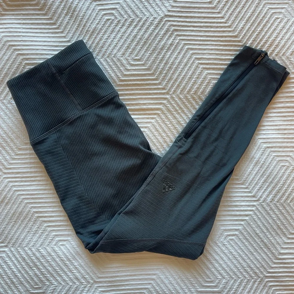 Adidas Energy Running Climaheat Grey Black Leggings Size Medium - Picture 6 of 11